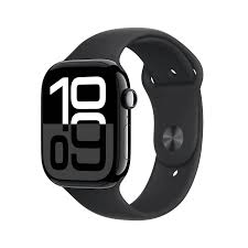 Apple Watch Series 10 GPS with Sport Band - M/L (46mm Retina LTPO3 OLED Display, Jet Black Aluminium Case)